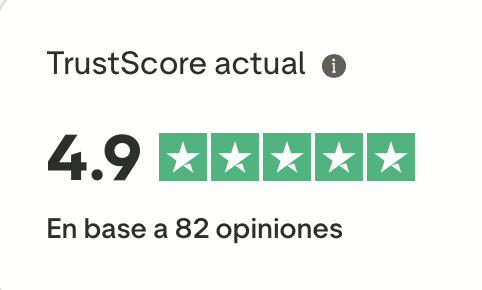 TrustScore 4,9 sobre 5 en base a 82 opiniones