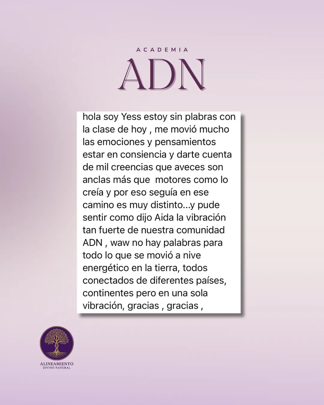 Testimonio 25 sobre la Academia ADN